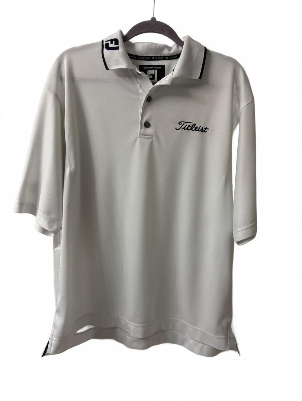 FootJoy Titleist ProDry SuperLite White Golf Polo Shirt Size Large